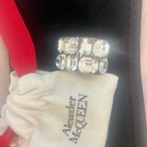 Alexander McQueen Mens Crystal Ring